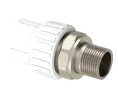 Прямой адаптер для радиатора PP Dу 20X3/4'' - белый, никелированный, SPL-EmirPlast