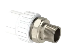 Прямой адаптер для радиатора PP Dу 20X1/2'' - белый, никелированный, SPL-EmirPlast