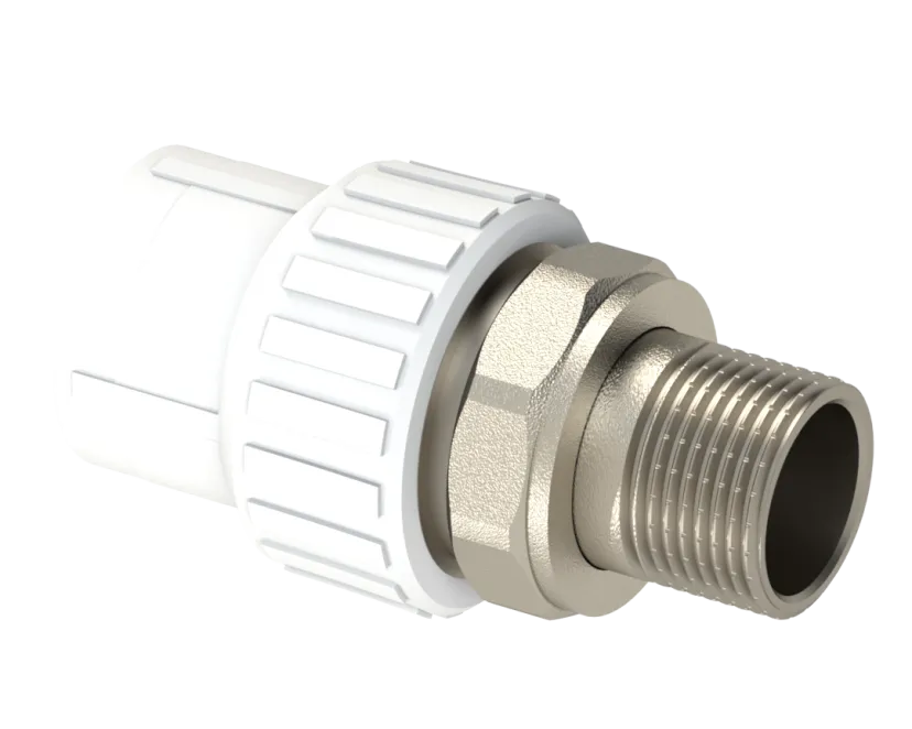 Прямой адаптер для радиатора PP Dу 20X3/4'' - белый, никелированный, SPL-EmirPlast