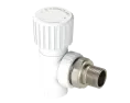 Угловой радиаторный вентиль PP Dу 20x1/2” - белый, никелированный, SPL-EmirPlast