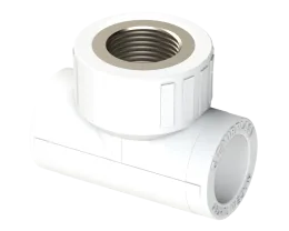 Комбинированный тройник PP ВР Dу 20X1/2'' - белый, никелированный, SPL-EmirPlast