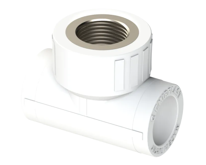 Комбинированный тройник PP ВР Dу 20X1/2'' - белый, никелированный, SPL-EmirPlast