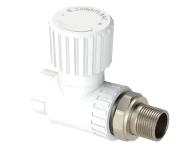 Прямой радиаторный вентиль PP Dу 20x1/2” - белый, никелированный, SPL-EmirPlast