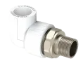 Угловой адаптер для радиатора PP Dу 20X1/2'' - белый, никелированный, SPL-EmirPlast