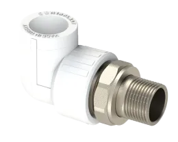 Угловой адаптер для радиатора PP Dу 20X1/2'' - белый, никелированный, SPL-EmirPlast