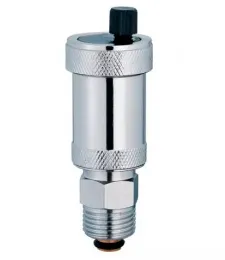Авто-воздухоотводчик прямой с отсекающим клапаном, хром 1/2"