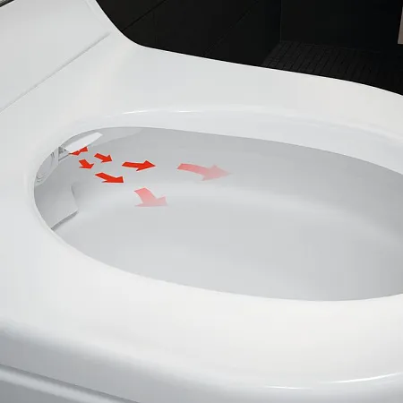Подвесной унитаз-биде AquaClean Tuma Comfort: Керамический унитаз: белый / KeraTect, Декоративная панель: стекло черное, Geberit