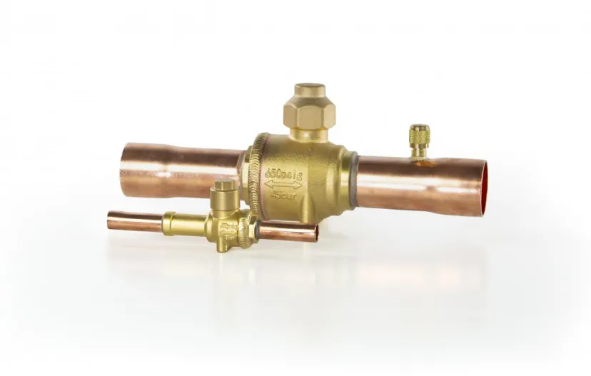 Запорный шаровой кран GBC DN25, Kv=41 м3/ч, присоединительные патрубки (1"1/8), сервисный штуцер - есть, под пайку ODF, Ридан
