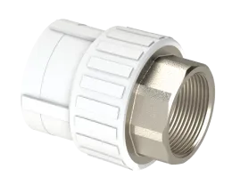 Комбинированная муфта PP НР Dу 20X3/4'' - белый, никелированный, SPL-EmirPlast