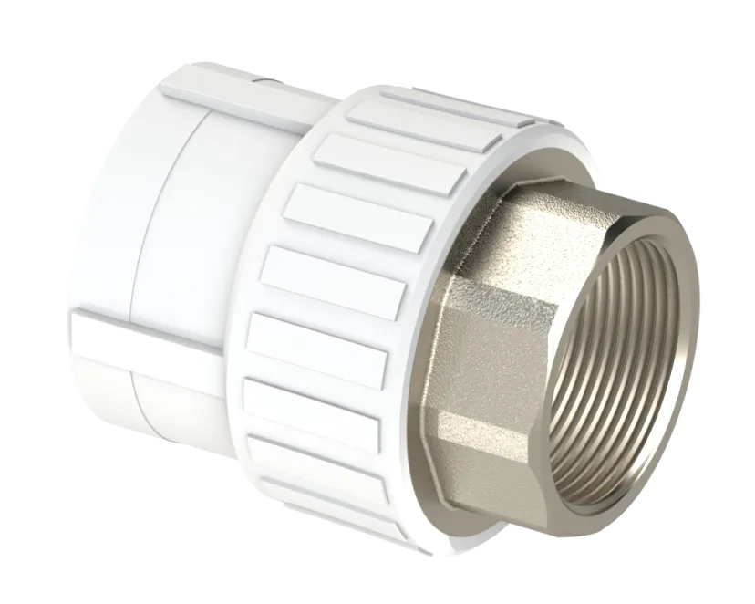 Комбинированная муфта PP НР Dу 20X3/4'' - белый, никелированный, SPL-EmirPlast