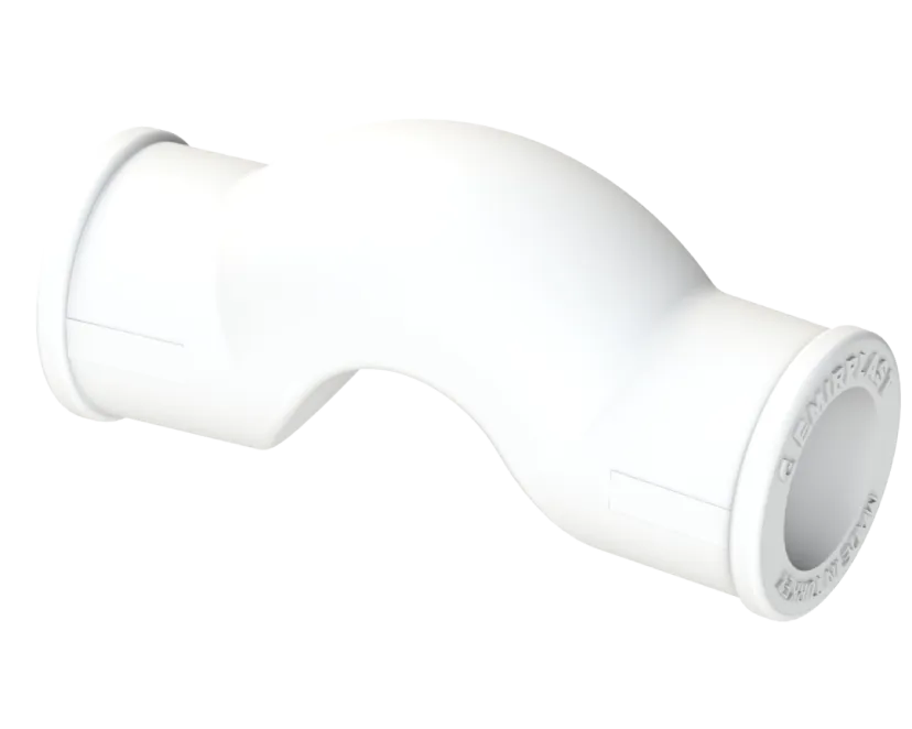 Обводное колено короткое PP Dу 25 - белый, SPL-EmirPlast