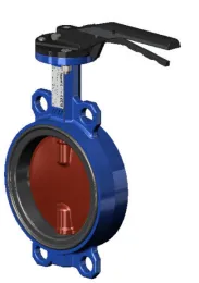 Затвор дисковый VPI4448-02EP DN 100 PN16, поворотный межфланцевый, Tecfly с ручкой, корпус и диск ковкий чугун, манжета EPDM, Tecofi
