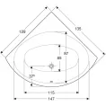 Ванна угловая Geberit Renova: L=135см, B=135см