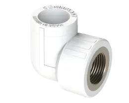 Комбинированный угольник PP ВР Dу 20X3/4'' - белый, никелированный, SPL-EmirPlast