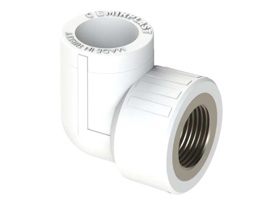 Комбинированный угольник PP ВР Dу 20X3/4'' - белый, никелированный, SPL-EmirPlast