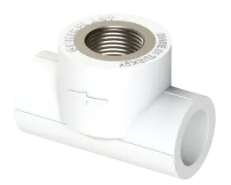 Комбинированный тройник PP НР Dу 25X3/4'' - белый, никелированный, SPL-EmirPlast