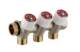Usystems коллектор SH 1" с вентилями НР/ВР 3x1/2"НР, ц/ц 38мм '5И